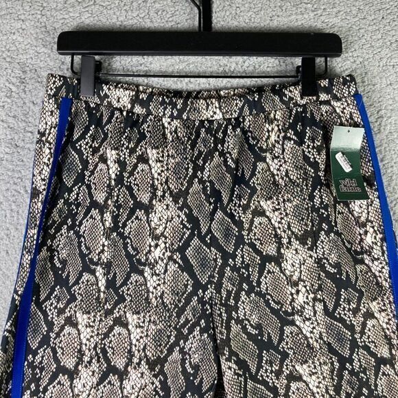 Snake Skin Print Pants Womens Stretch High Rise Snakeskin Size Medium Blue NWT - Picture 3 of 10